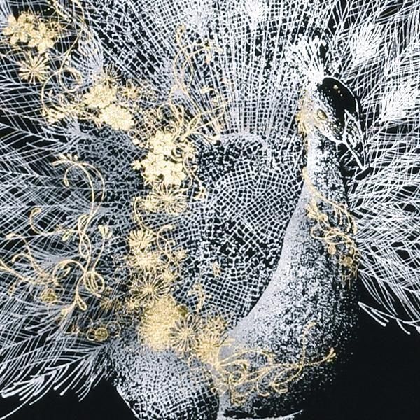 孔雀 14連 土台 リクウ 本金箔押掛軸 孔雀美麗 ー 三宝堂オンラインショップ