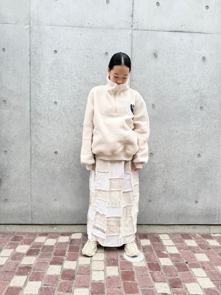 <img class='new_mark_img1' src='https://img.shop-pro.jp/img/new/icons61.gif' style='border:none;display:inline;margin:0px;padding:0px;width:auto;' />MODERATE ORIGINAL ANTIQUE LINEN PATCHWORK SKIRT NO1