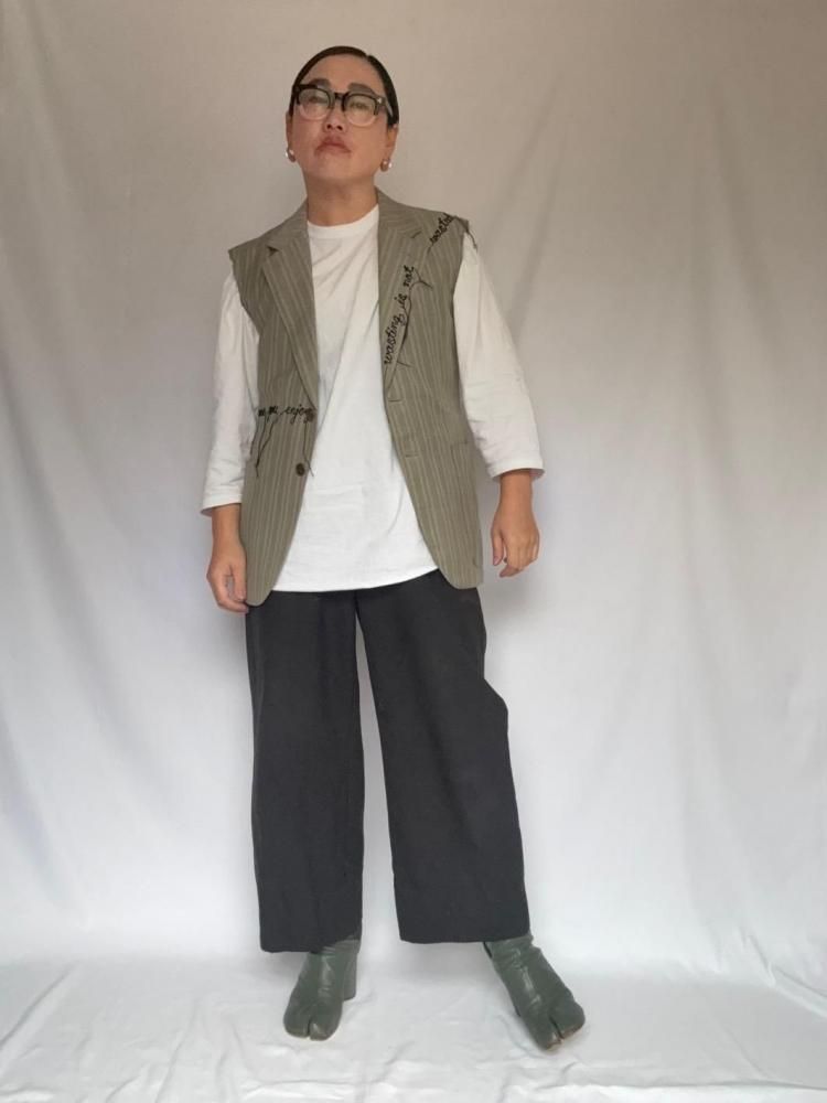 <img class='new_mark_img1' src='https://img.shop-pro.jp/img/new/icons61.gif' style='border:none;display:inline;margin:0px;padding:0px;width:auto;' />collaboration with needlework everyday Stripe Vest