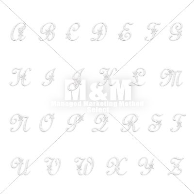 パターン素材 クロスステッチ関連素材 アルファベット刺しゅう文字 ホワイトセット M M Collection
