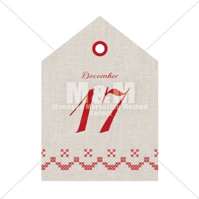 カード素材 クロスステッチ クリスマスミニカード05 17 プレーンベージュ レッド レッド M M Collection