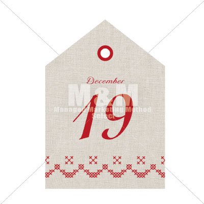 カード素材 クロスステッチ クリスマスミニカード05 19 プレーンベージュ レッド レッド M M Collection