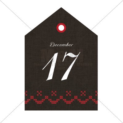 カード素材 クロスステッチ クリスマスミニカード06 17 ブラック レッド ホワイト M M Collection