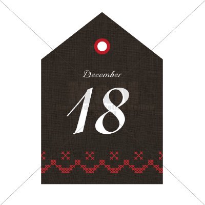 カード素材 クロスステッチ クリスマスミニカード06 18 ブラック レッド ホワイト M M Collection