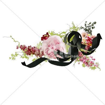 イラスト素材 花 ローズ 赤い実 ペッパーベリー グリーン 黒いリボン1 M M Collection イラスト素材 花 ローズ 赤い実 ペッパーベリー グリーン 黒いリボン1 M M Collection