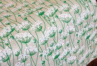 ネパール手漉き紙野の花模様ペーパー・グリーン×ホワイト/包装紙/ラッピングペーパーの商品画像