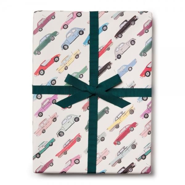 22.デザインペーパー レトロカーの包装紙/ラッピングペーパー - おしゃれな海外包装紙
