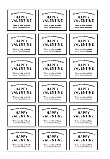 バレンタインラベルシール 義理チョコ用 カット無シート 世界の包装紙 かわいいラッピングペーパーの専門店