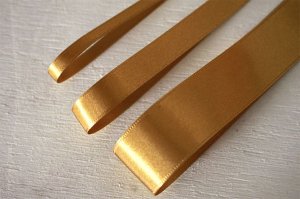 ダブル（両面)サテンリボン3m/ゴールドの商品画像