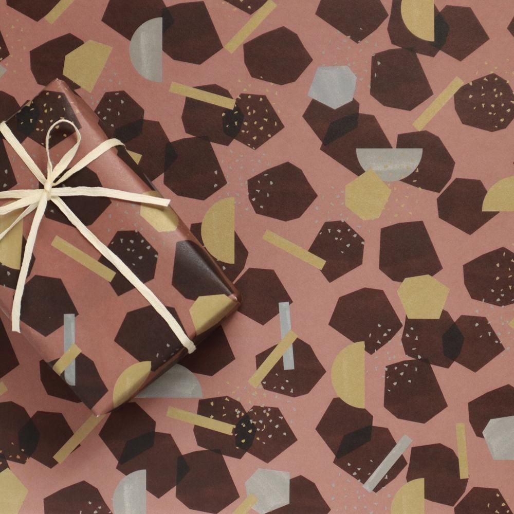 トリュフラッピングペーパー/包装紙 ブラウン5枚 - おしゃれな海外包装