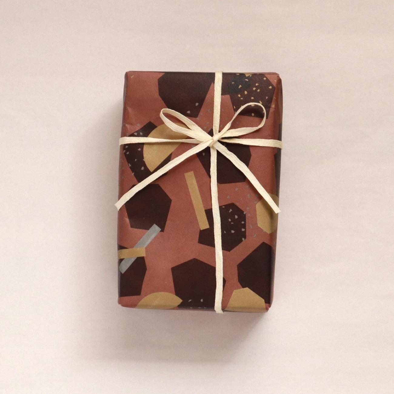トリュフラッピングペーパー/包装紙 ブラウン5枚 - おしゃれな海外包装
