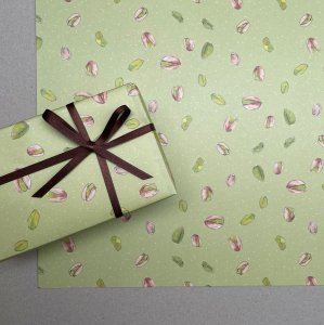 【大判オーダー】ピスタチオ柄／グリーン  ペーパー/包装紙 500枚の商品画像