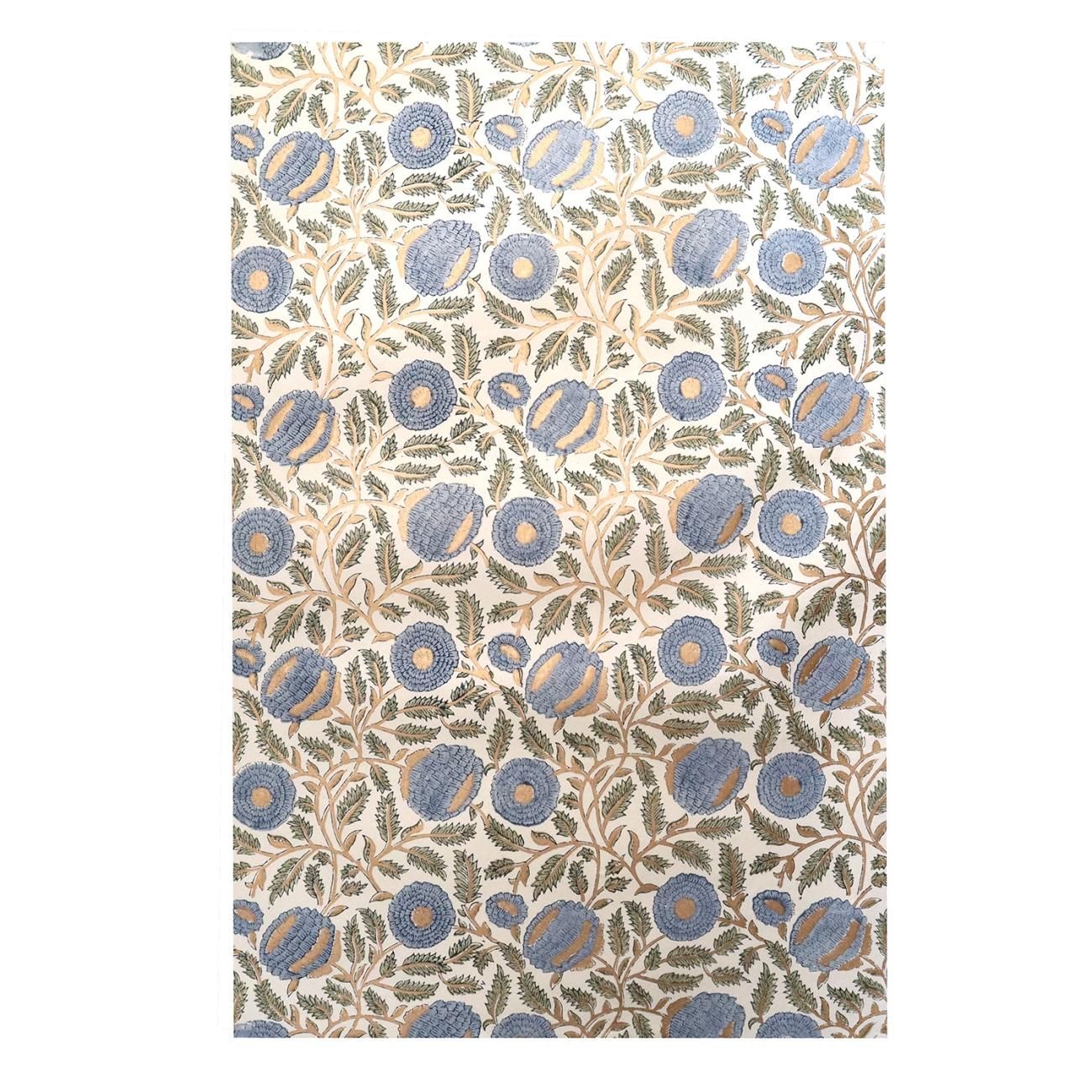 ブロックプリント】インド 金プリント／マリーゴールド柄ペーパー