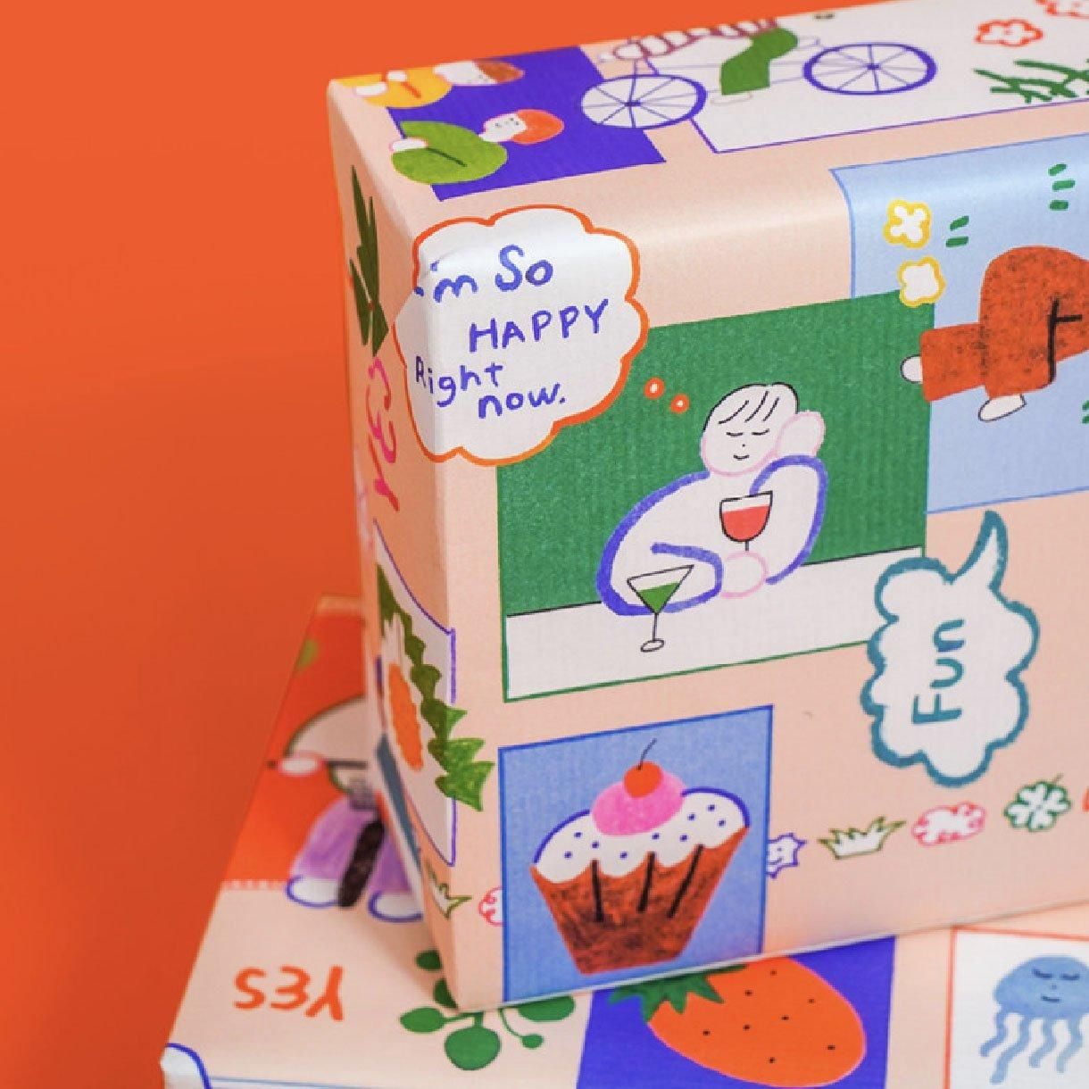 32 Blue Light柄【KAWI】 包装紙/ラッピングペーパー - おしゃれな海外