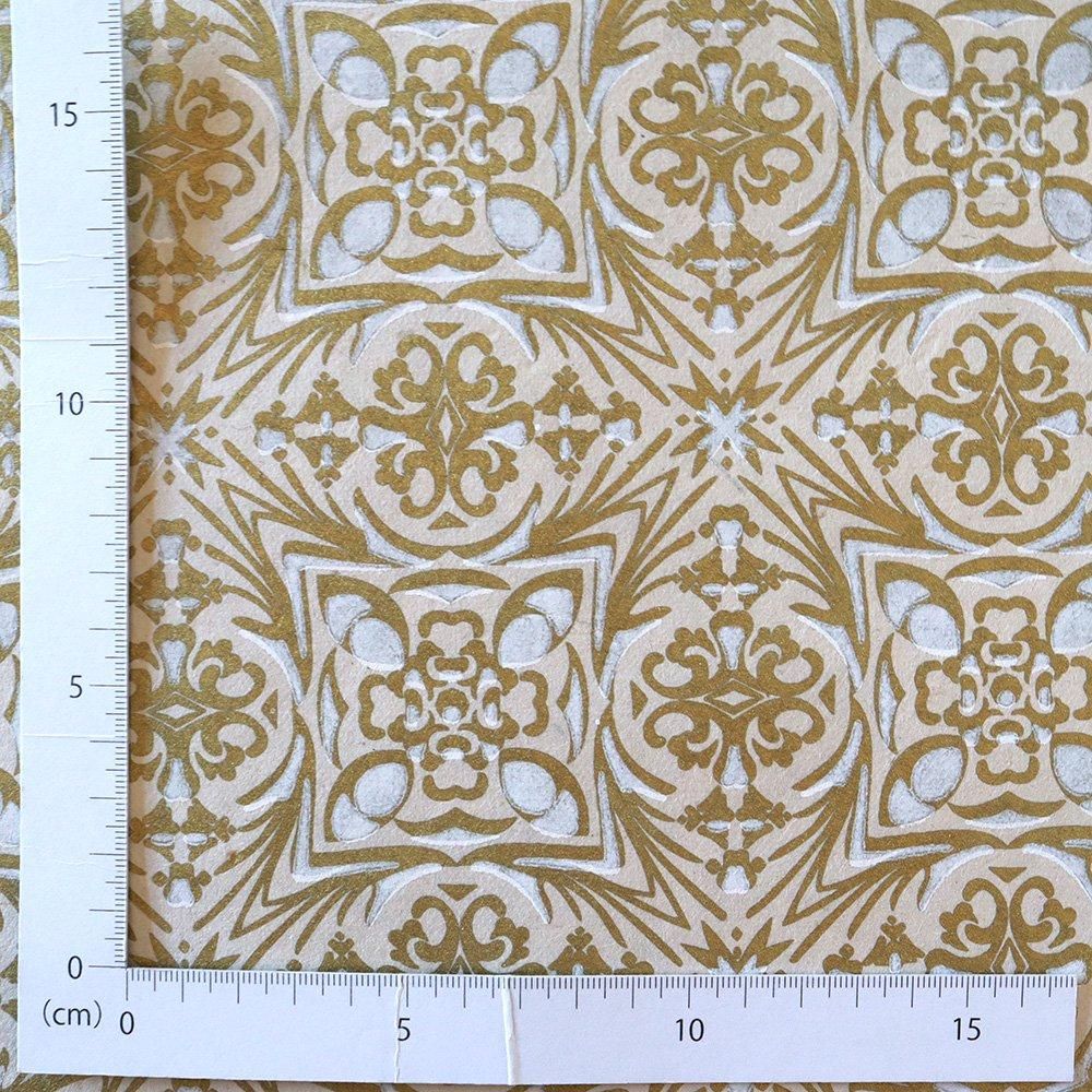 ネパール手漉き紙まんだら柄ホワイト 包装紙/ラッピングペーパー