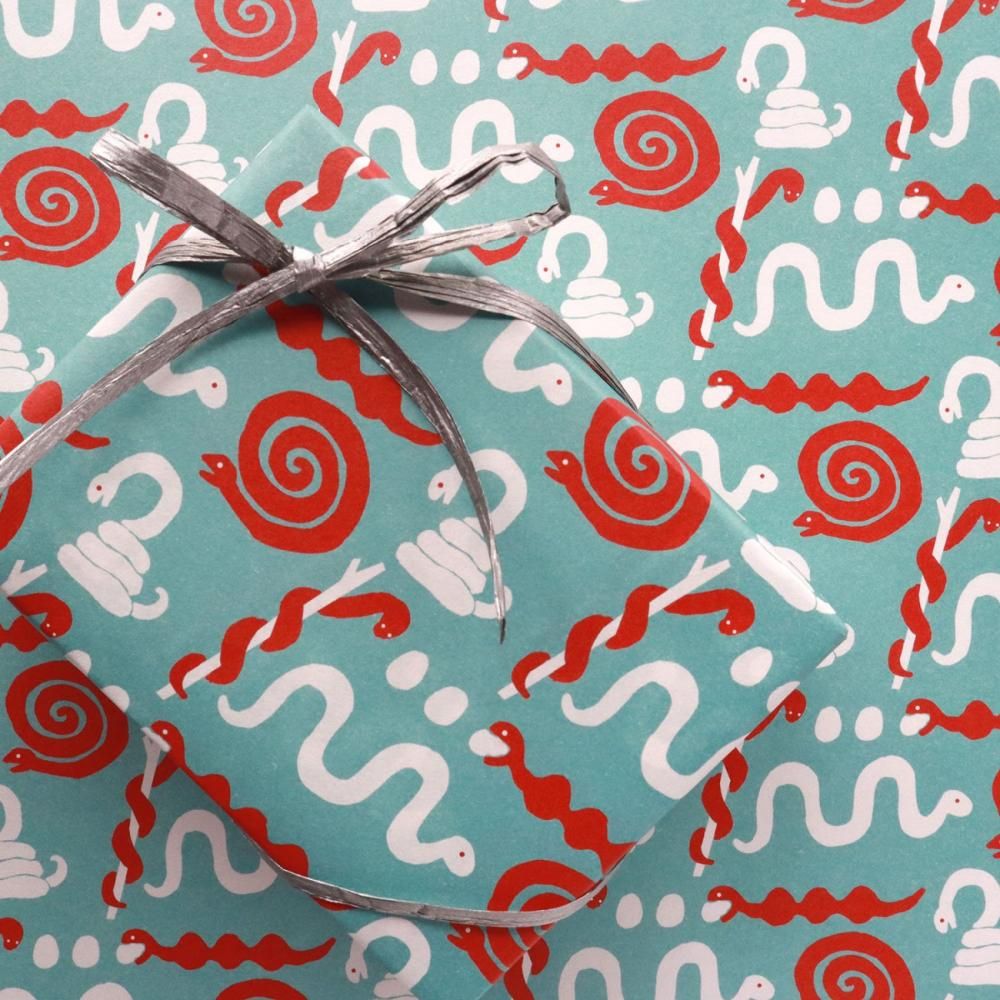 海外紙物　ヴィンテージ クラッカー　大きな　ラッピングペーパー 50柄 スネーク柄 ラッピングペーパー/包装紙 5枚 - おしゃれな海外包装紙