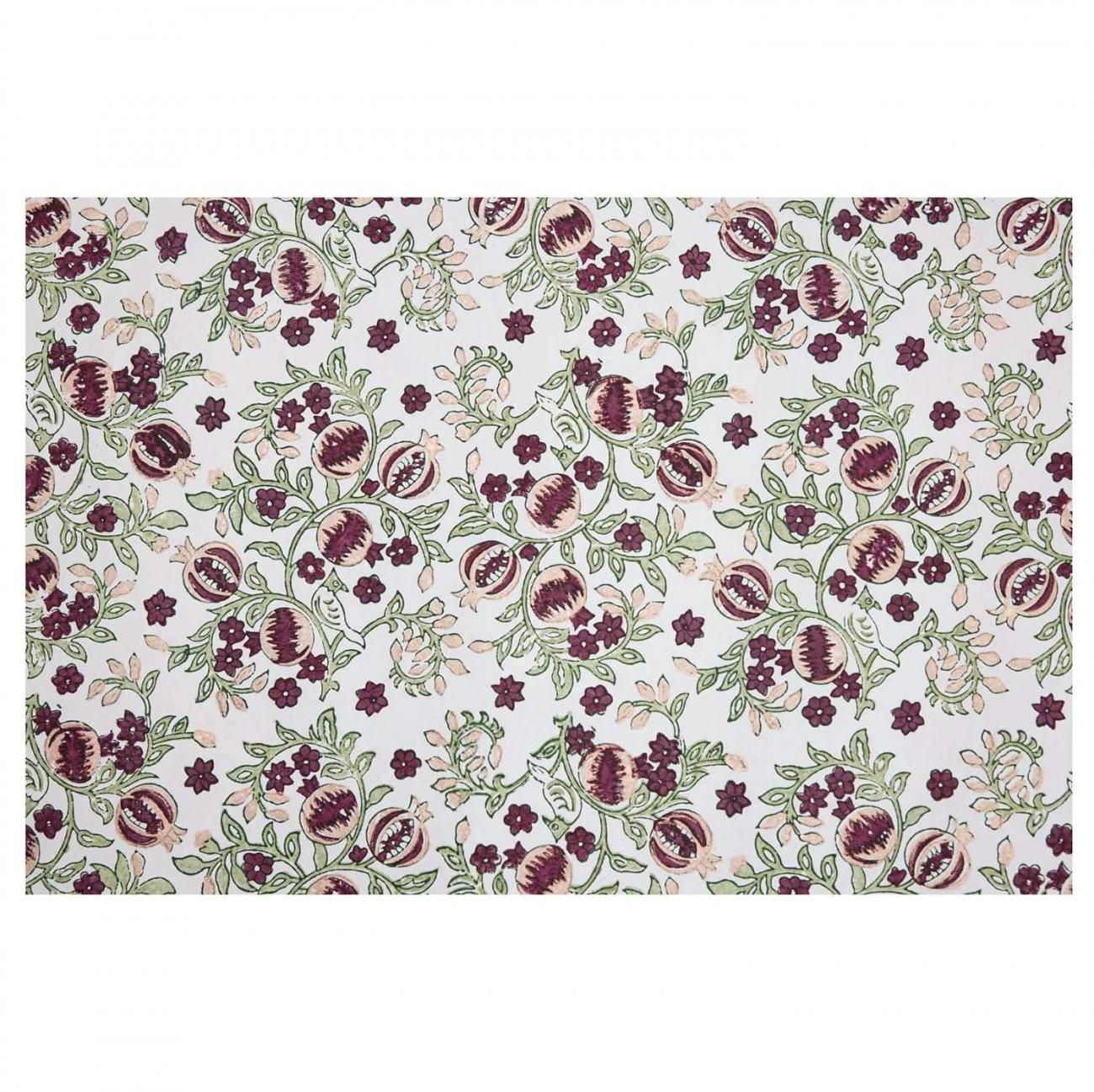 ringopapaページ ブロックプリント】インド 金プリント／ザクロ柄ペーパー