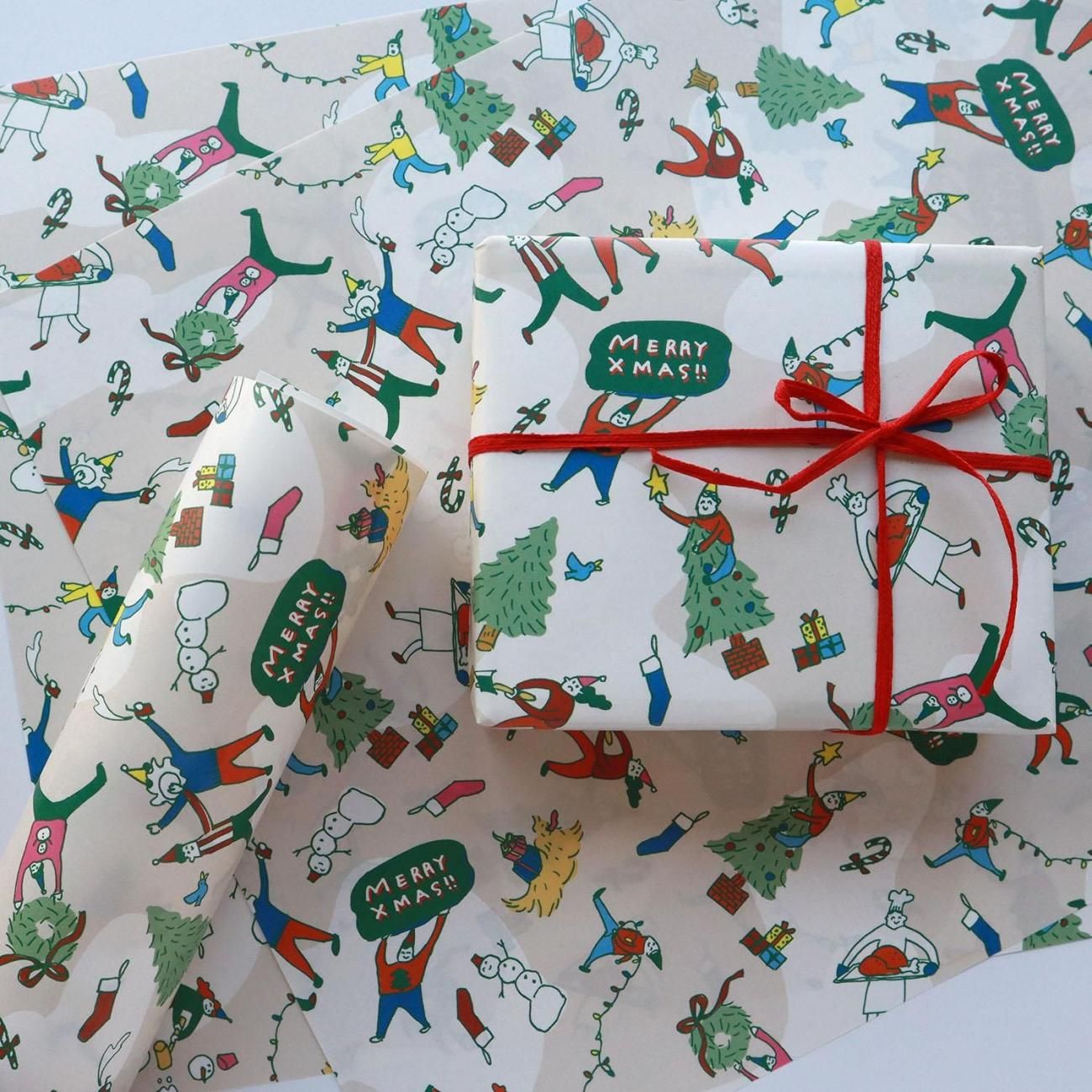 クリスマスいたずらパーティー 柄 ラッピングペーパー/包装紙 5