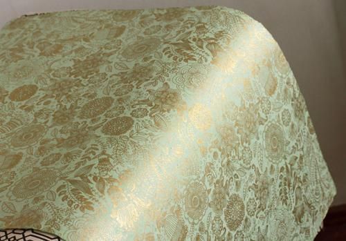 ネパール手漉き紙の花と植物柄ペーパー/あさぎ色/包装紙