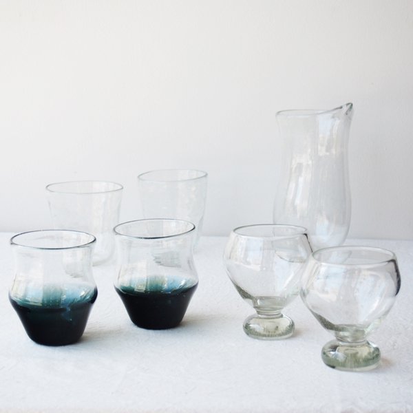 琉球ガラス 吹きガラス工房彩砂 小野田郁子 ワイングラス 2個セット 作家物①