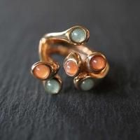 AP-PISTILLINI-26 / Bronze, Aventurin Orengemoonstone