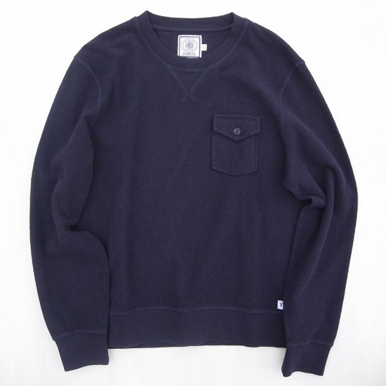 【J.PRESS YORK STREET】 L/S REVERSE CREW NECK SWEAT - NAVY　ジェイプレスヨークストリート  クルースウェット ネイビー 廃盤 - NY直輸入の日本未発売のアイテムをセレクトするブティック　pieces  boutique(ピーシーズ・ブティック)