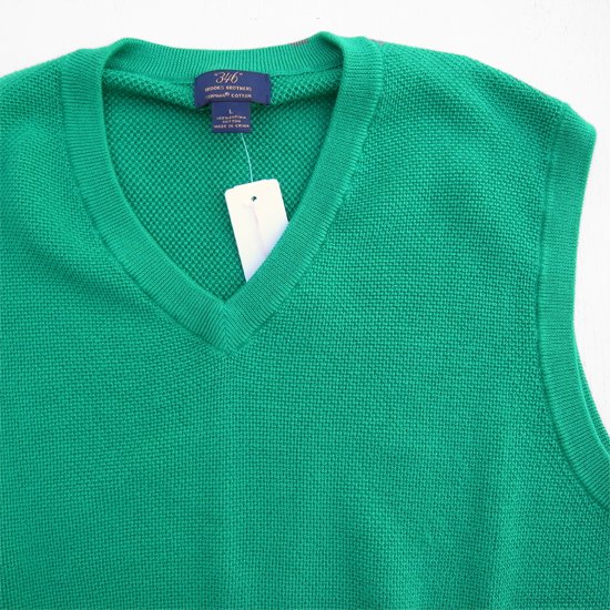 【Brooks Brothers】 SUPIMA COTTON KNIT VEST - GREEN　ブルックスブラザーズ スーピマコットンニットベスト  グリーン - NY直輸入の日本未発売のアイテムをセレクトするブティック　pieces boutique(ピーシーズ・ブティック)