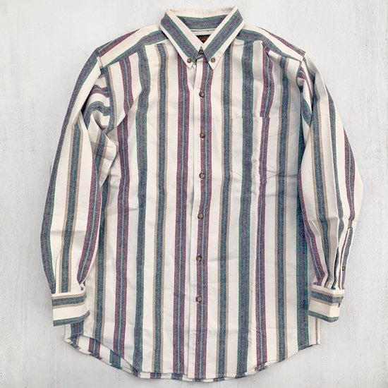 【EDDIE BAUER】LATE 80s L/S OXFORD B.D STRIPE SHIRTS 