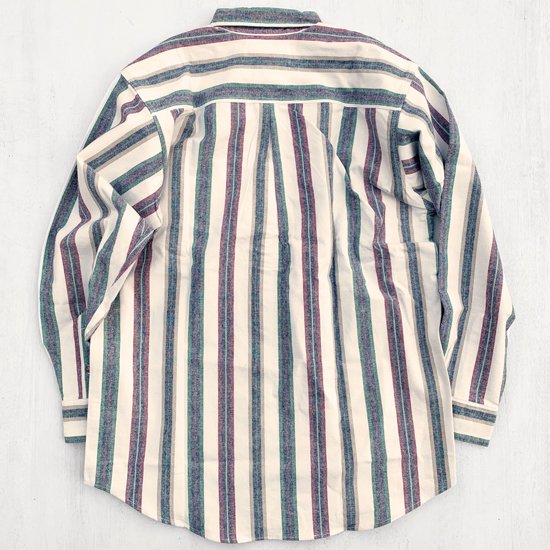 【EDDIE BAUER】LATE 80s L/S OXFORD B.D STRIPE SHIRTS 