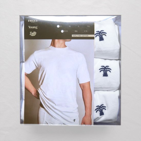 50cm身幅近年 Palm Tree shirt シャツ グレー系 ホワイト M IBO37