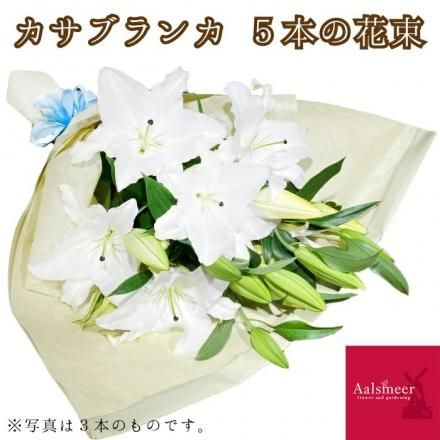 カサブランカの花束 5本 千葉県千葉市のお花屋 フラワーショップ アルスメール オンラインショップ カサブランカの花束 5本 千葉県千葉市のお花屋 フラワーショップ アルスメール オンラインショップ