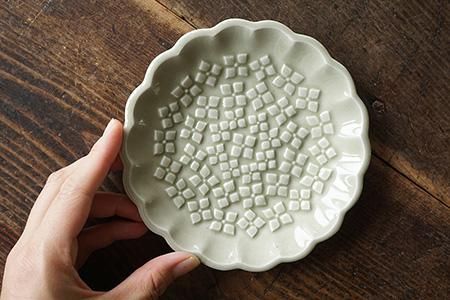 益子焼　よしざわ釜　陶器皿セット（グリーン・グレー・紫） 益子焼 よしざわ釜 陶器皿セット（グリーン・グレー・紫