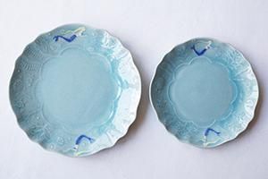 陶芸作品 #ハンドメイド　一点もののお皿 AKO STUDIO Ripple - Plate お皿 陶芸 陶器 ハンドメイド 一点物