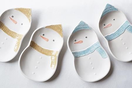 雪だるまさま専用ページ♡29日迄☆他の方購入不可 よ8 雪だるまのお皿 - 益子焼の小さな窯元「よしざわ窯」- 生活陶器