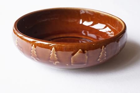 イ43 あめ色 山小屋のスープボウル 大 - 益子焼の小さな窯元