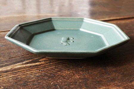 エ２７ 銅緑釉 八角サイの皿 - 益子焼の小さな窯元「よしざわ窯 