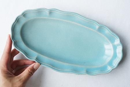 矢板さんのロバの青い陶器製楕円皿 - メルカリ