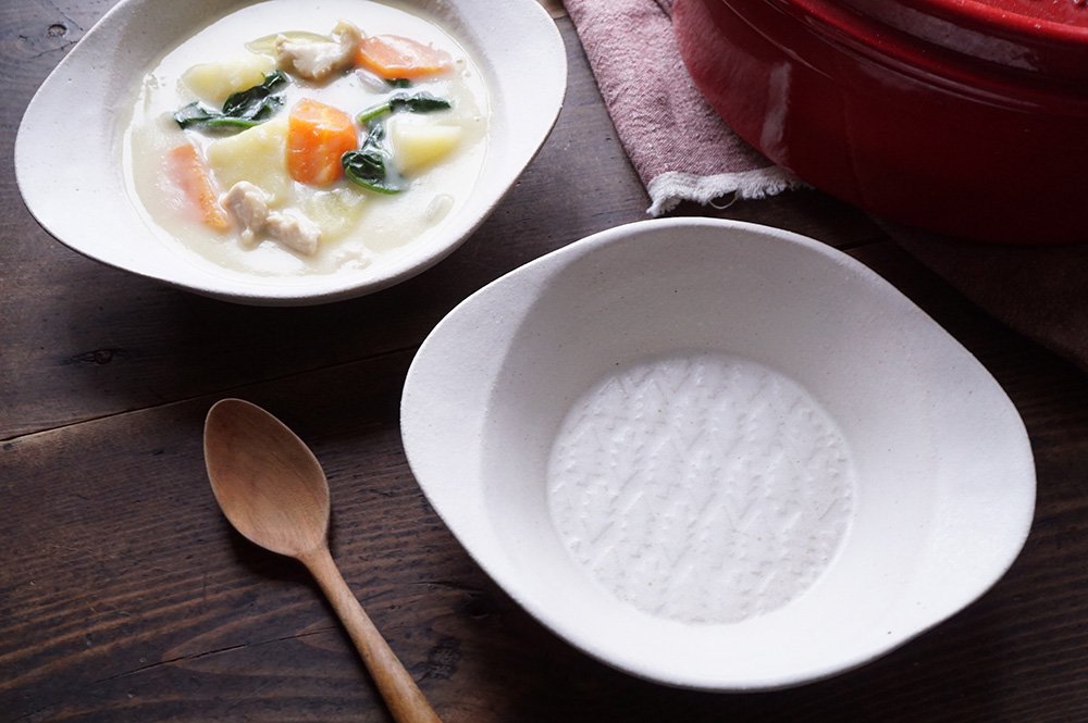 ホワイト 森のスープ皿
