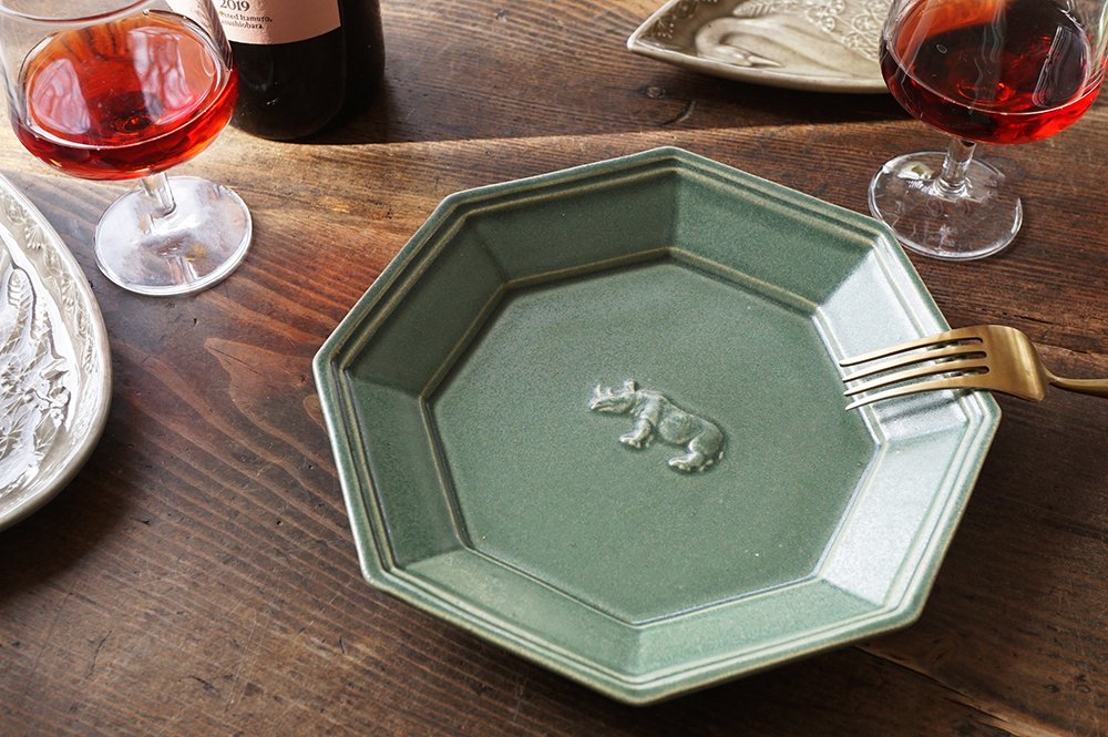 エ２７ 銅緑釉 八角サイの皿 - 益子焼の小さな窯元「よしざわ窯 