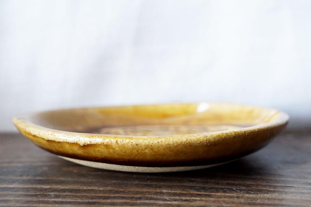 益子焼泰光葉っぱの陶器小皿小物入れ ミ10 鯛焼き小皿 - 益子焼の小さな窯元「よしざわ窯」- 生活
