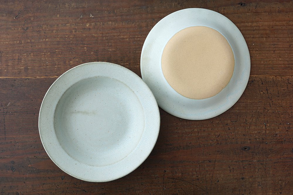 水色 スープ皿 - 益子焼の小さな窯元「よしざわ窯」- 生活陶器