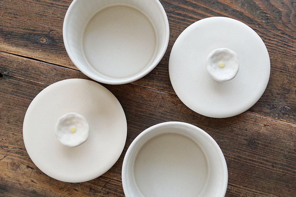 蒸しカップ 花 - 益子焼の小さな窯元「よしざわ窯」- 生活陶器 