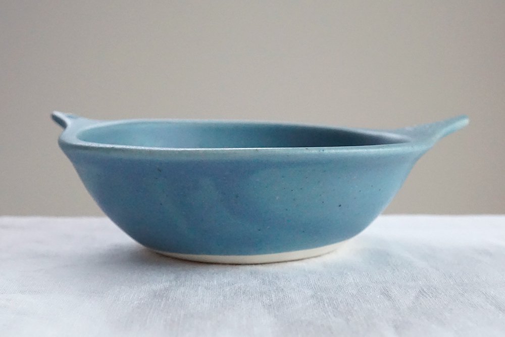 ホ２０ ブルーグレー 鳥鉢 - 益子焼の小さな窯元「よしざわ窯」- 生活