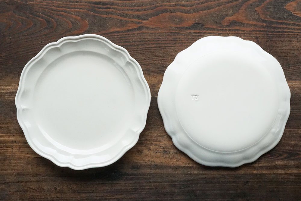 ホ２３ 白い洋まる平皿 - 益子焼の小さな窯元「よしざわ窯」- 生活陶器 