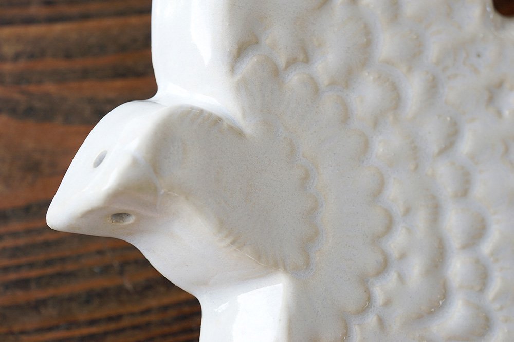 ス２８　　ドライフラワーが飾れる壁掛け 鳥 - 益子焼の小さな窯元「よしざわ窯」- 生活陶器「onthetable」