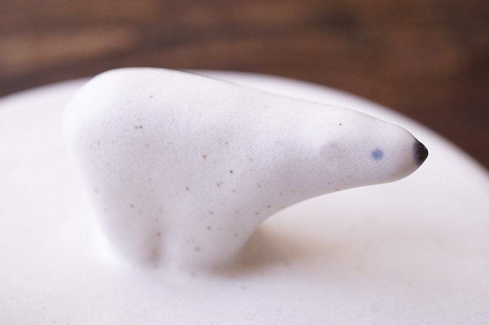 ホ39 蒸しカップ シロクマ - 益子焼の小さな窯元「よしざわ窯