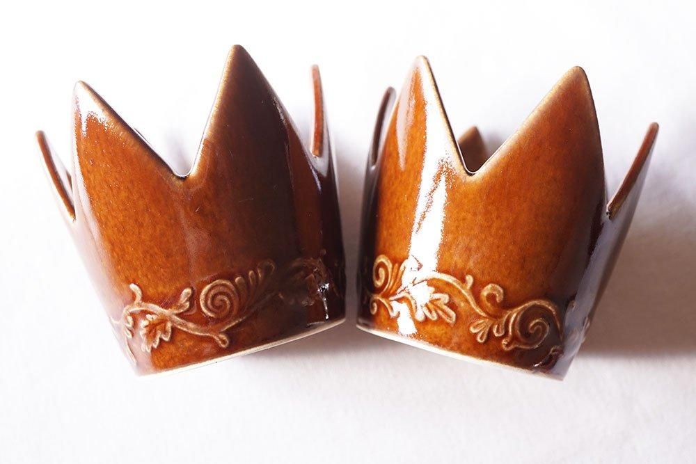 オ48 王冠のキャンドルホルダー - 益子焼の小さな窯元「よしざわ窯