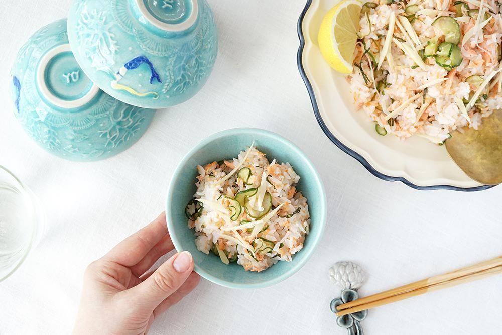 エ39 海の飯碗 マーメイドの着彩 - 益子焼の小さな窯元「よしざわ窯