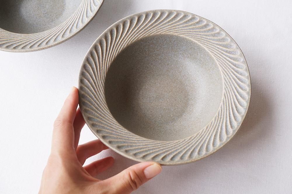 ワ25 グレージュ ドレープボウル - 益子焼の小さな窯元