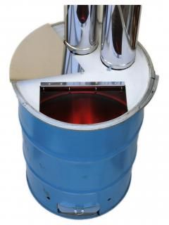 【全国送料込み】ドラム缶フタ加工ロケット焼却炉(ツイン煙突)